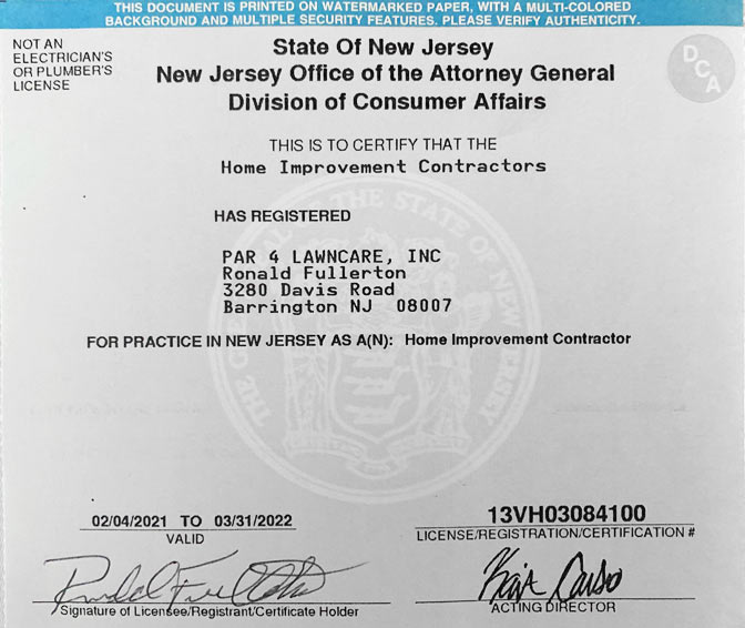 New Jersey Home Improvement License
